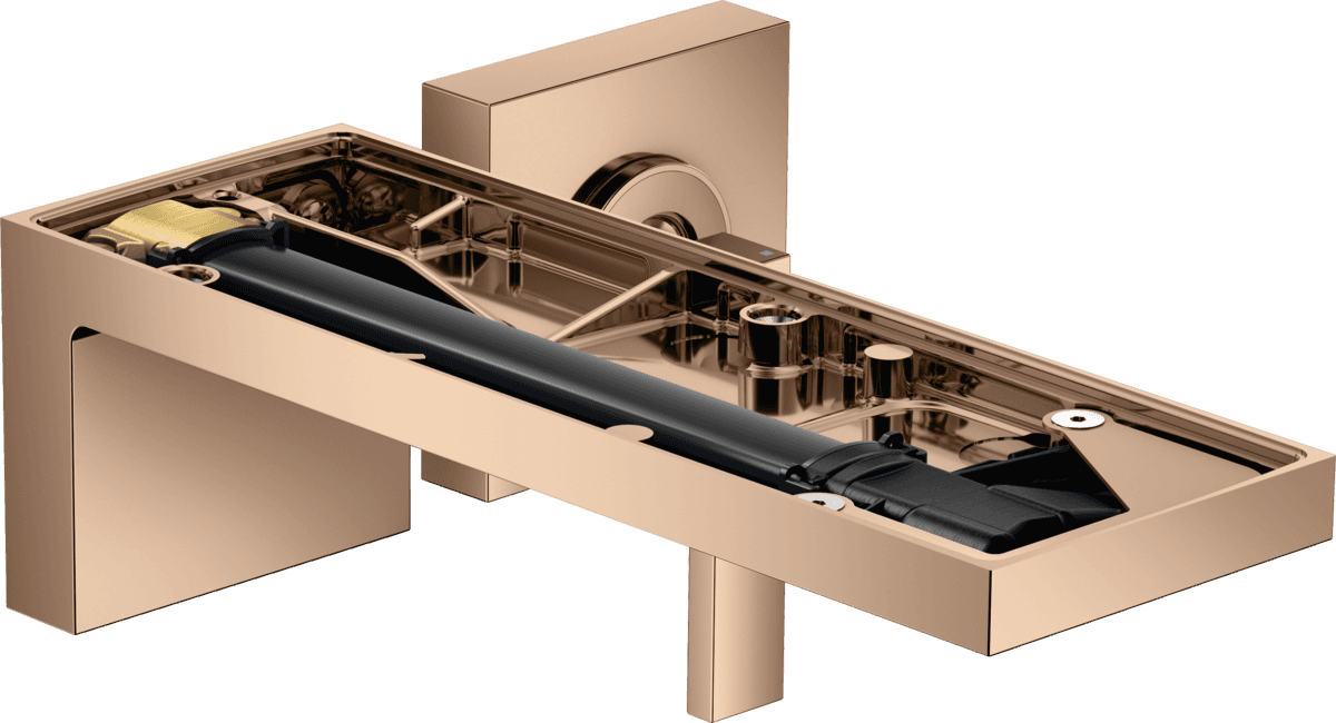 Mitigeur de lavabo encastré AXOR MyEdition sans plaque, bec 221 mm avec bonde à écoulement libre en or rouge poli