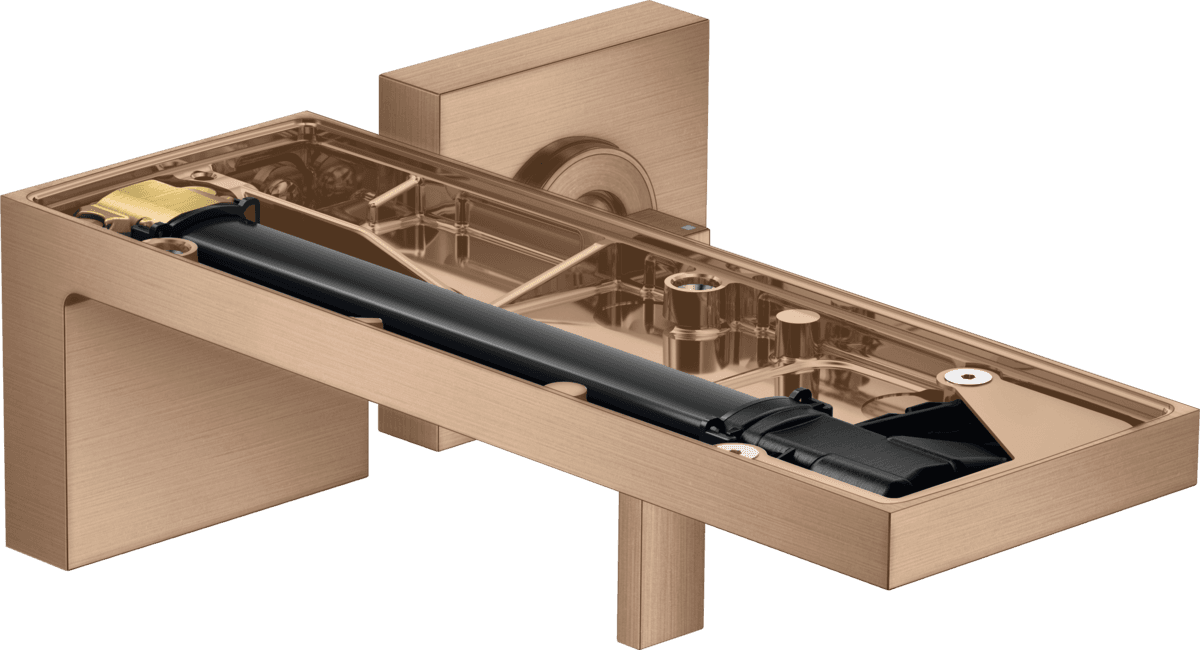 Mitigeur de lavabo encastré AXOR MyEdition sans plaque, bec 221 mm avec bonde à écoulement libre en or rouge brossé