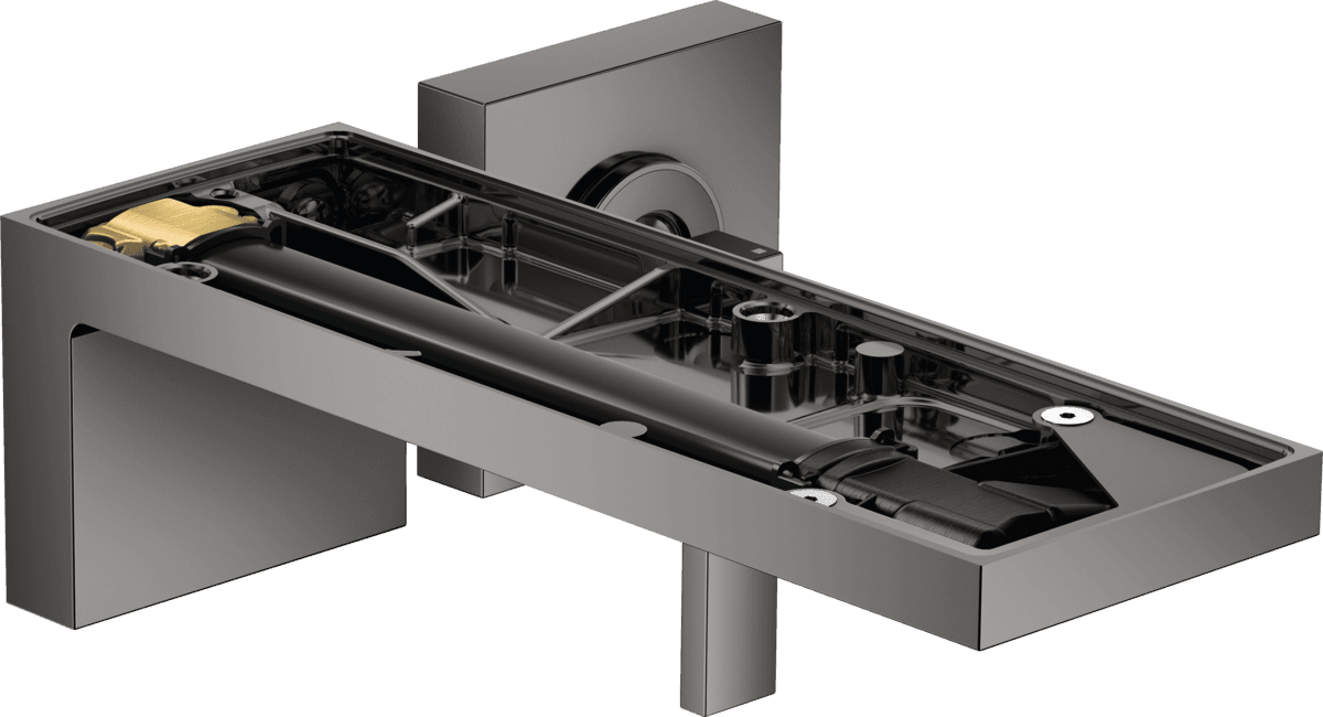 Mitigeur de lavabo encastré AXOR MyEdition sans plaque, bec 221 mm avec bonde à écoulement libre en noir chromé poli
