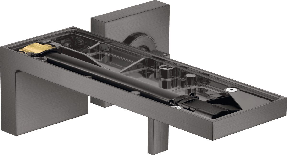Mitigeur de lavabo encastré AXOR MyEdition sans plaque, bec 221 mm avec bonde à écoulement libre en noir chromé brossé