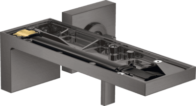 Mitigeur de lavabo encastré AXOR MyEdition sans plaque, bec 221 mm avec bonde à écoulement libre en noir chromé brossé