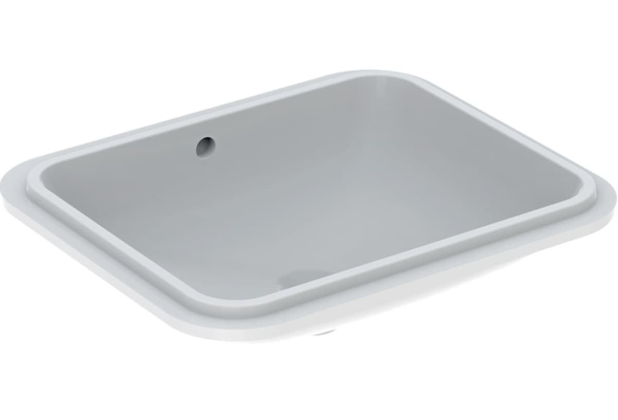 Vasque à encastrer par le dessous Geberit VariForm rectangulaire 58 x 49 cm avec trop-plein avec face inférieure émaillée - vue 5