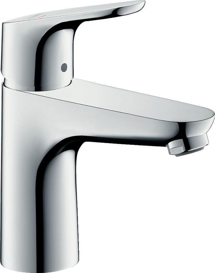 Mitigeur de lavabo Hansgrohe Focus 100 CoolStart en laiton chromé  avec tirette et vidage