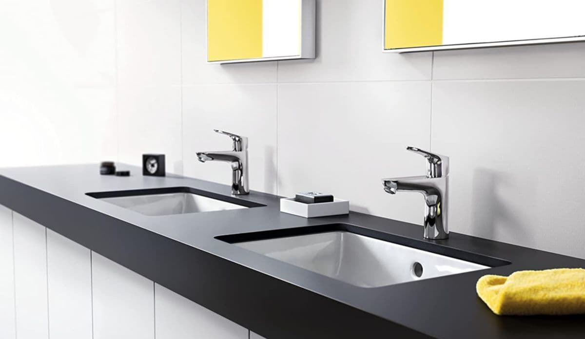 Mitigeur de lavabo Hansgrohe Focus 100 CoolStart en laiton chromé  avec tirette et vidage - vue 7