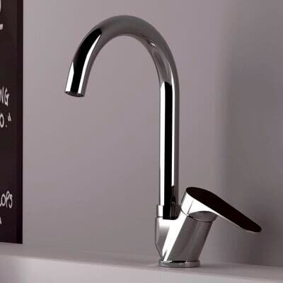 Mitigeur de cuisine mono-trou Remer Classline en laiton chromé