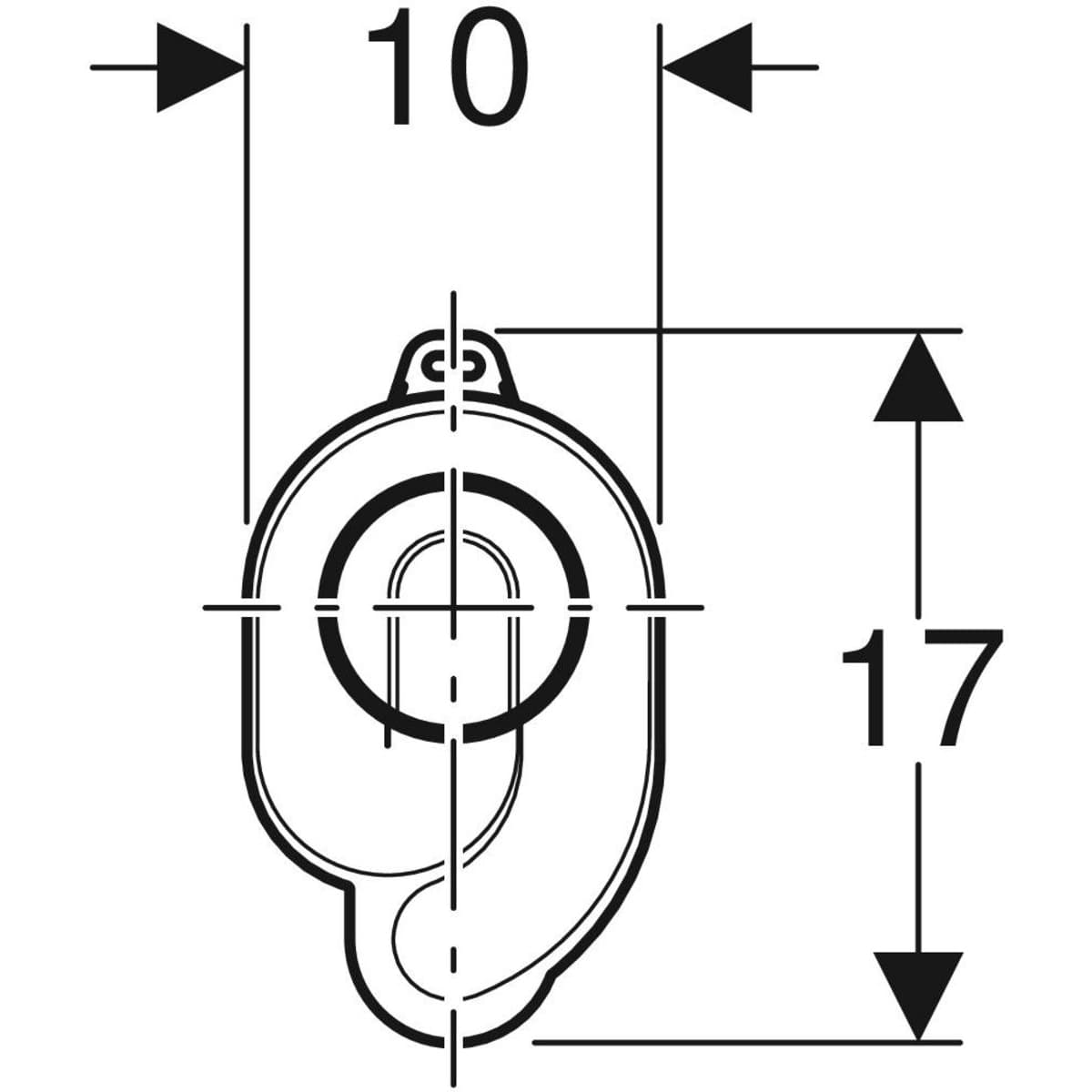 Siphon d’urinoir Geberit sortie horizontale - vue 5
