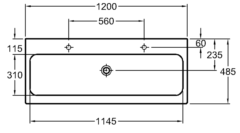 Plan-vasque Geberit iCon 120 cm - vue 3