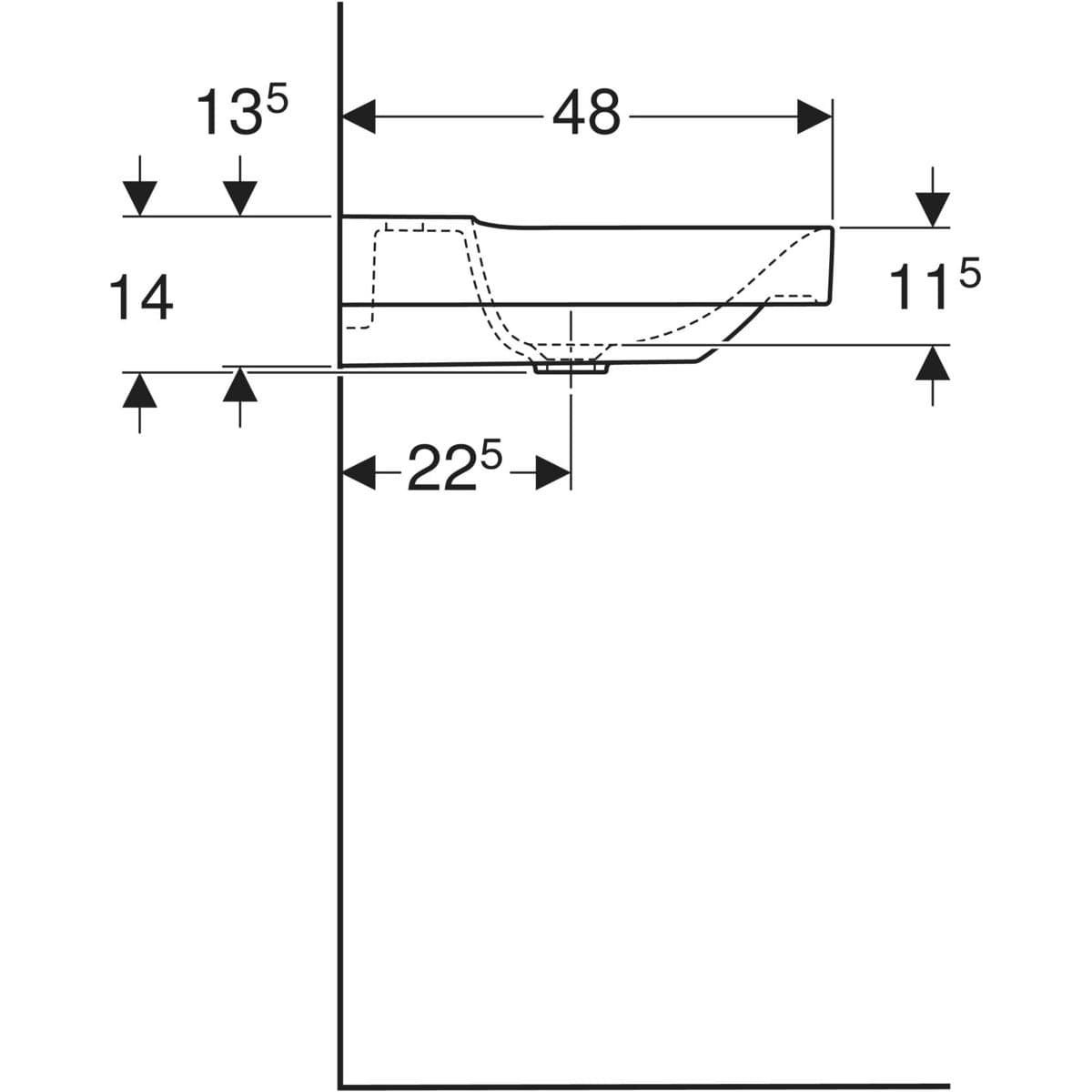 Plan-vasque Geberit Xeno² 90 cm - vue 7