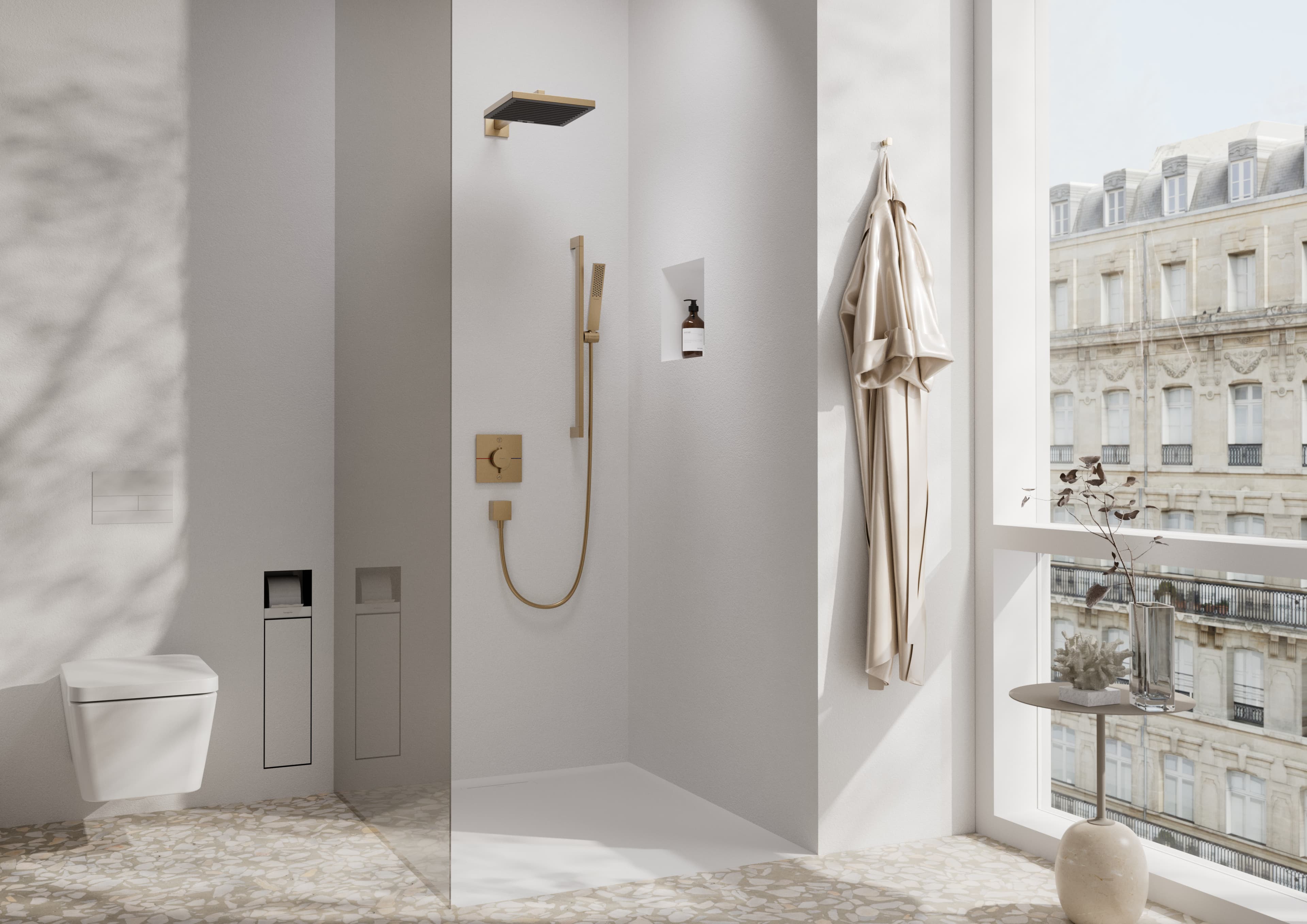 Douchette à main Hansgrohe Pulsify E 100 1 jet EcoSmart en bronze brossé - vue 6