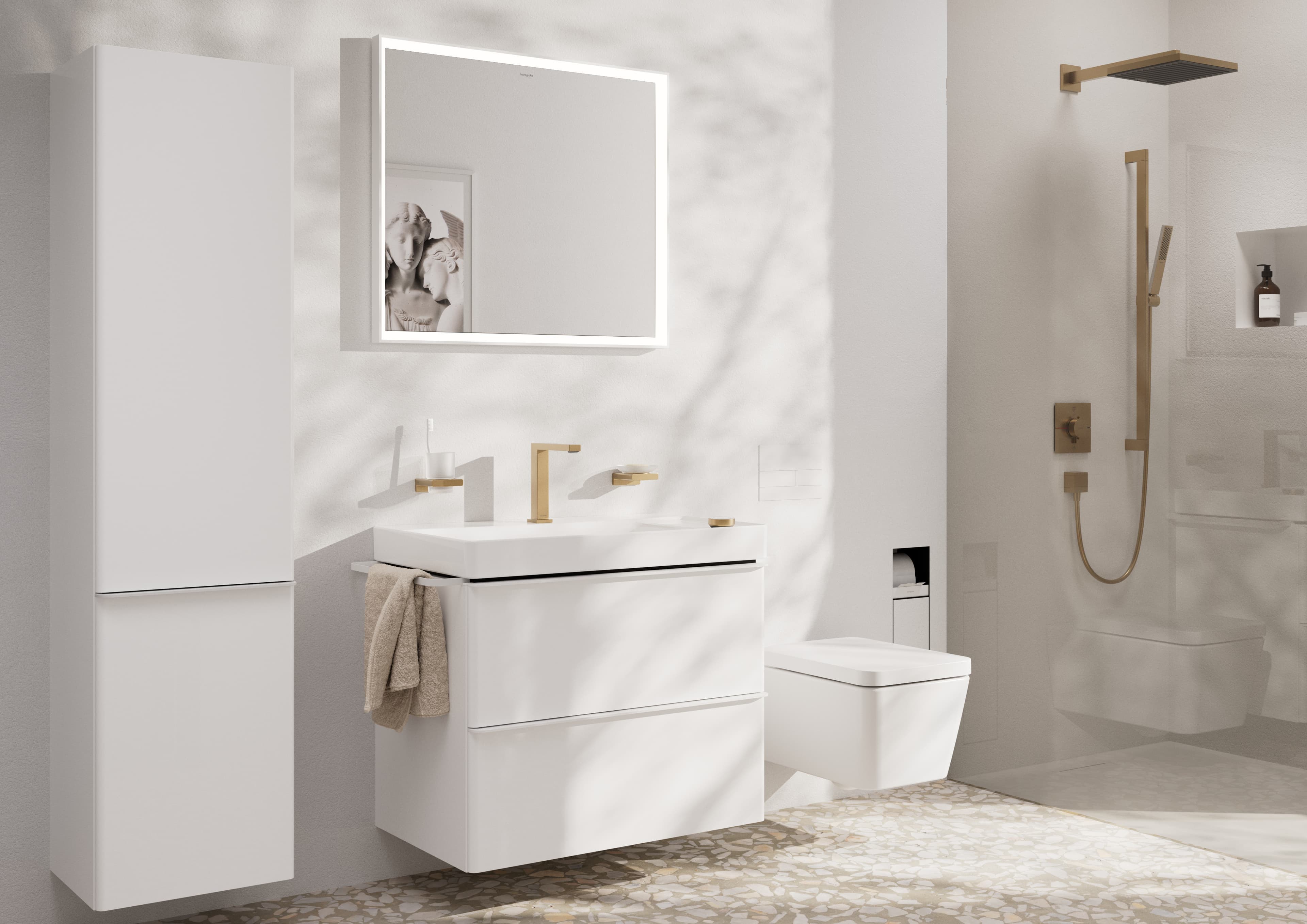 Douche de tête Hansgrohe Pulsify E 260 1 jet EcoSmart en bronze brossé - vue 6