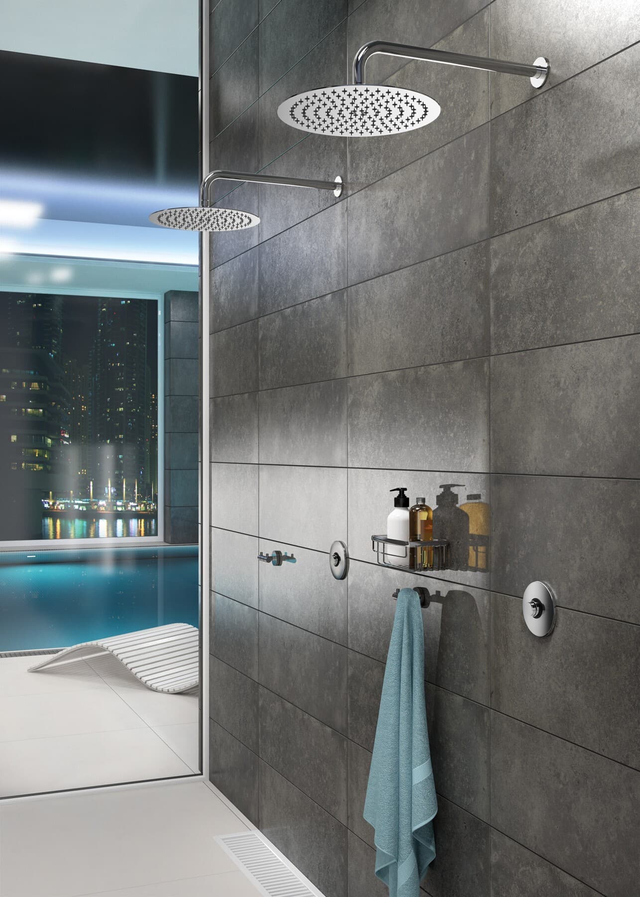 Douche de tête ronde Deante Floks 300  en chromé - vue 4