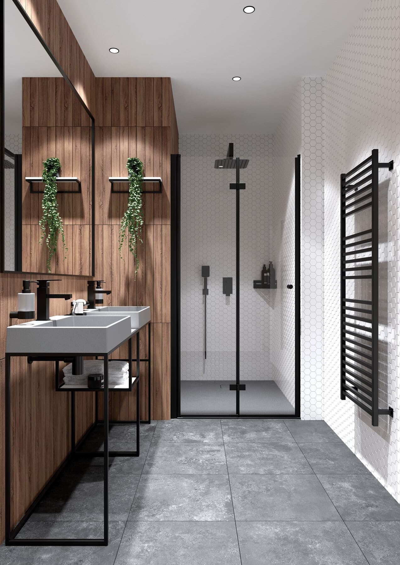 Ensemble de douche encastré Deante Anemon Bis 300 en noir mat - vue 5