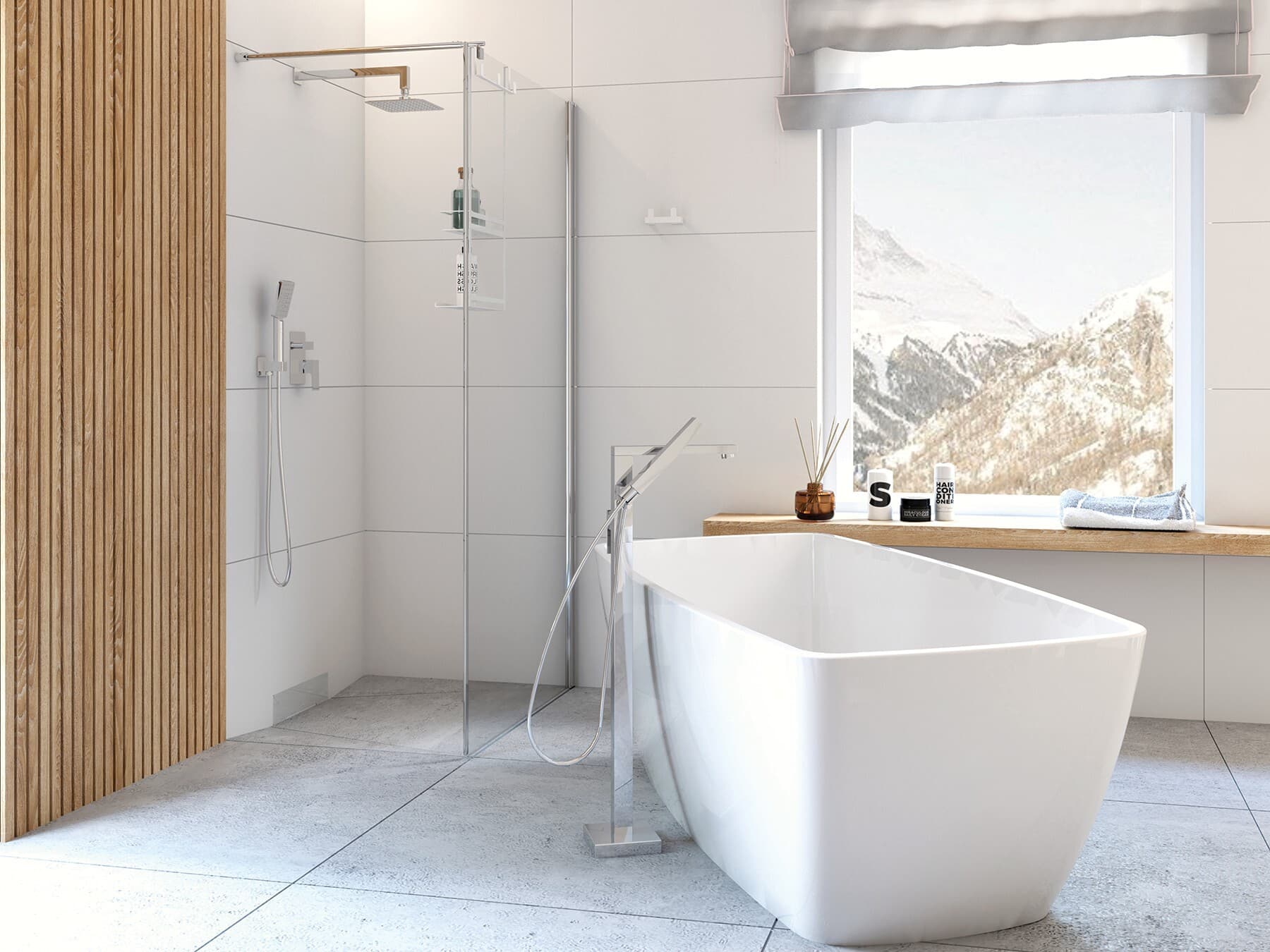 Ensemble de douche encastré Deante Anemon Bis 250 en chromé - vue 4