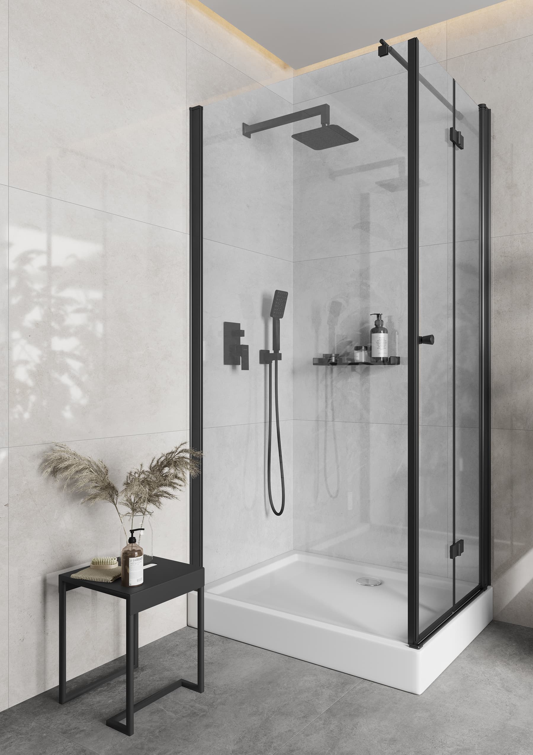 Ensemble de douche encastré Deante Anemon Bis 300 en noir mat - vue 3