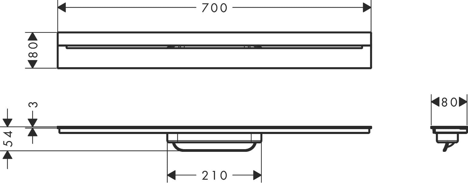 Set de finition AXOR Drain 700 mm, avec kit d’installation en acier inoxydable brossé - vue 4
