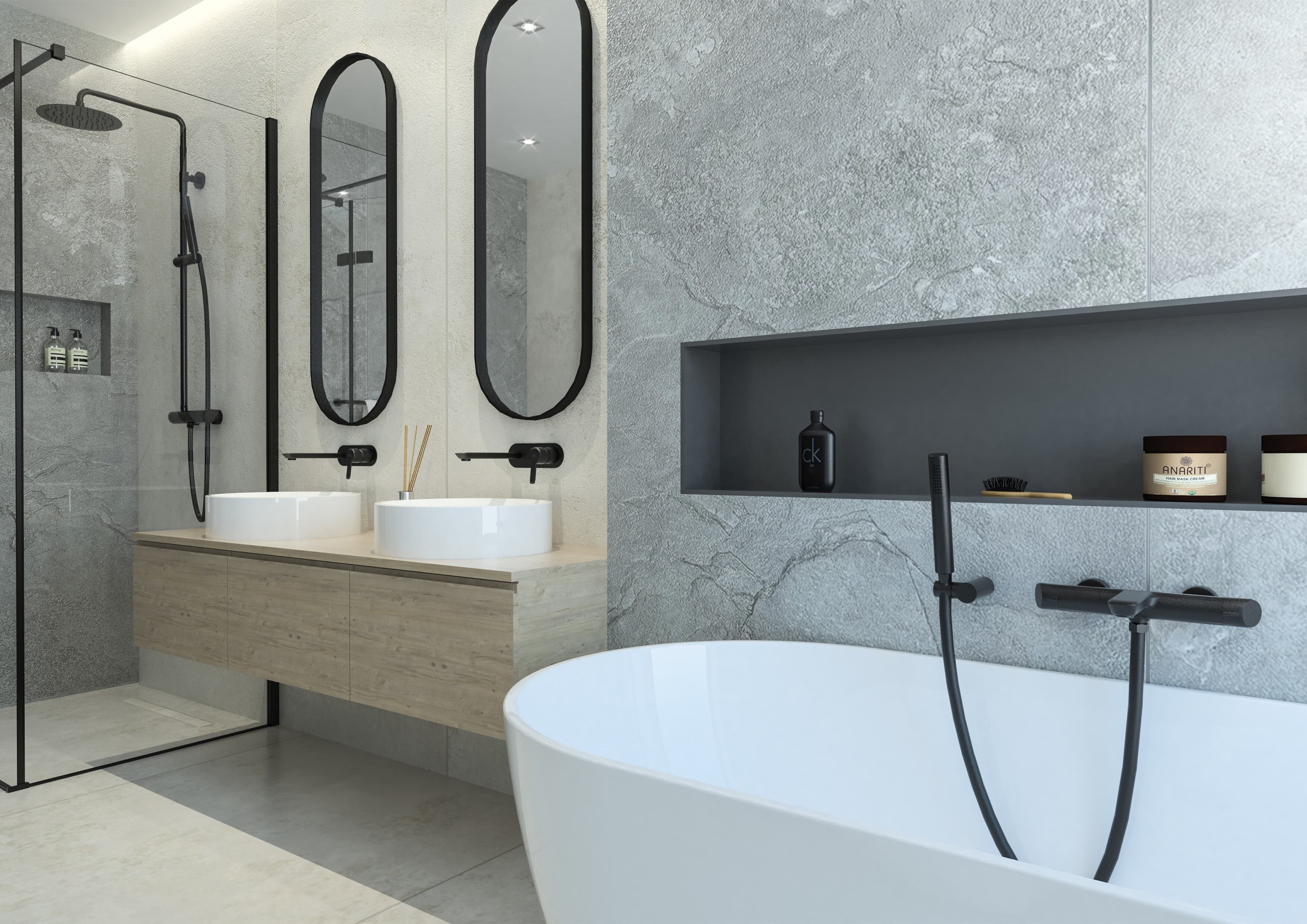 Flexible de douche Deante avec raccord conique 1.50 m en noir mat - vue 4