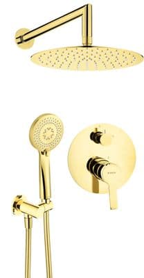 Ensemble de douche encastré Deante Arnika 250 en PVD doré poli