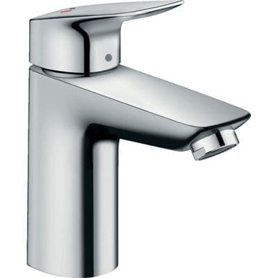 Mitigeur de lavabo Hansgrohe Logis 100 CoolStart en laiton chromé  avec tirette et vidage