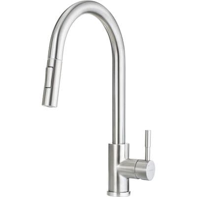 Mitigeur de cuisine Deante Lima avec douchette extractible en acier  brossé