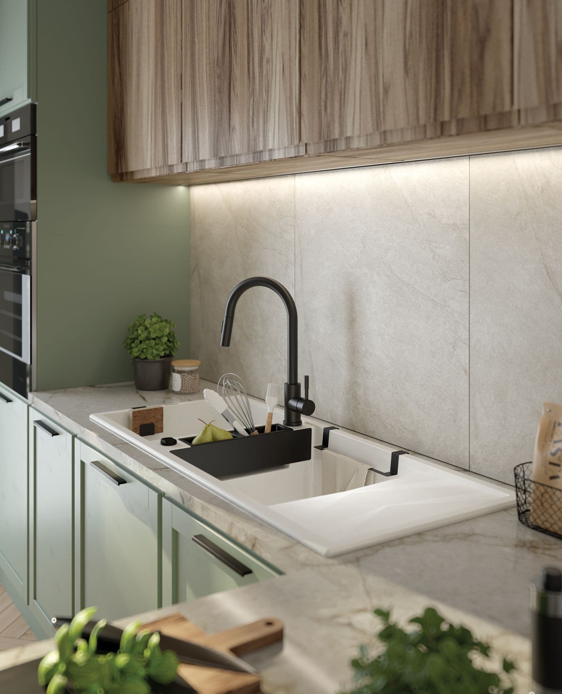 Mitigeur de cuisine Deante Lima avec douchette extractible en noir mat - vue 5