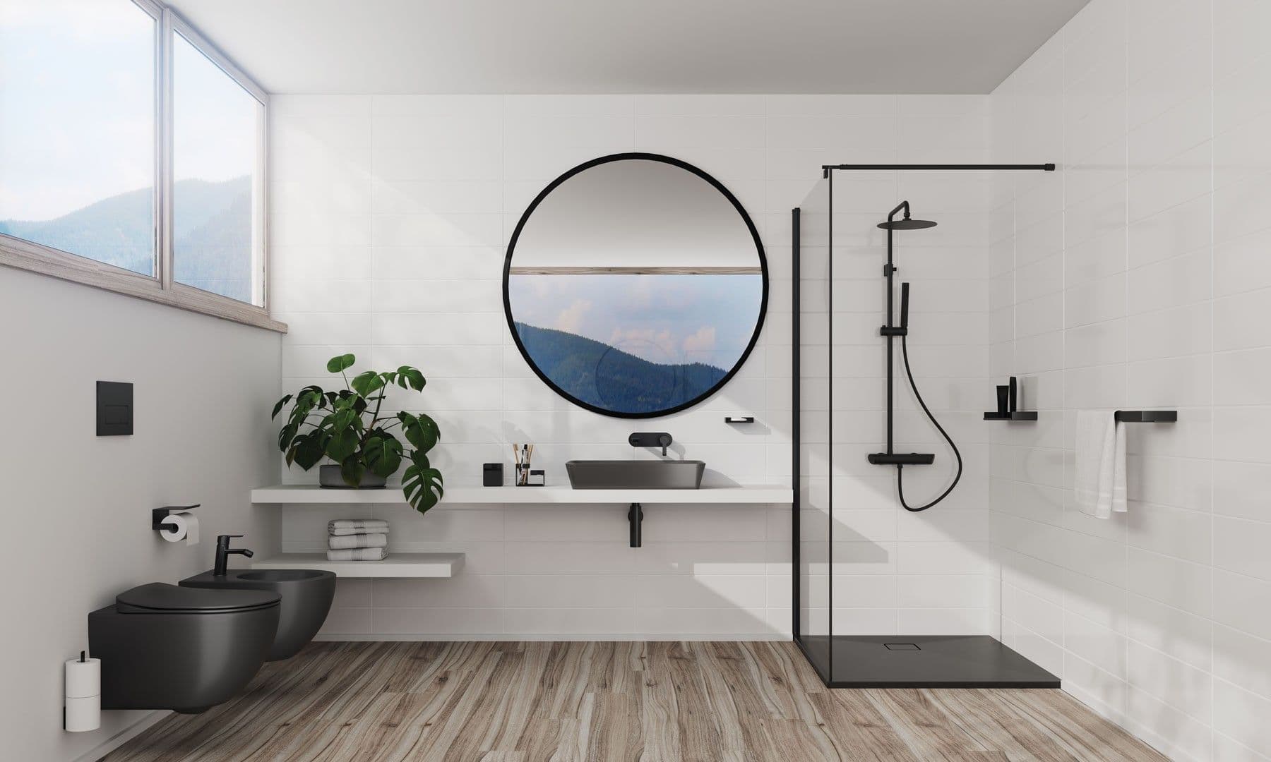 Mitigeur de lavabo encastré Deante Arnika 180 mm sans bonde en noir mat - vue 5