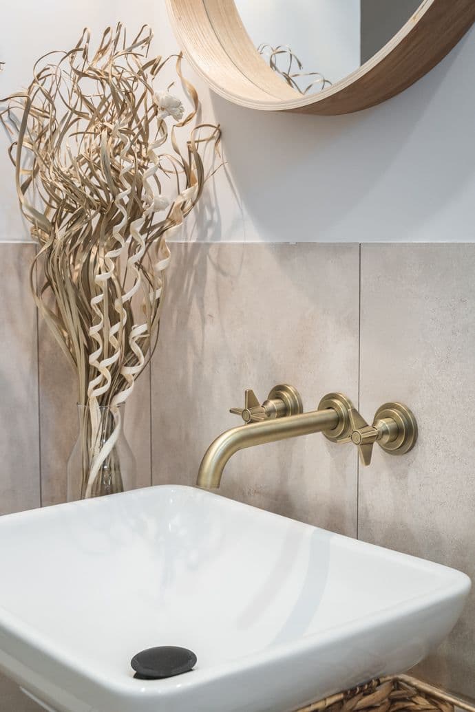 Mélangeur de lavabo 3 trous encastré Deante Temisto 193 mm sans bonde en PVD laiton brossé - vue 4