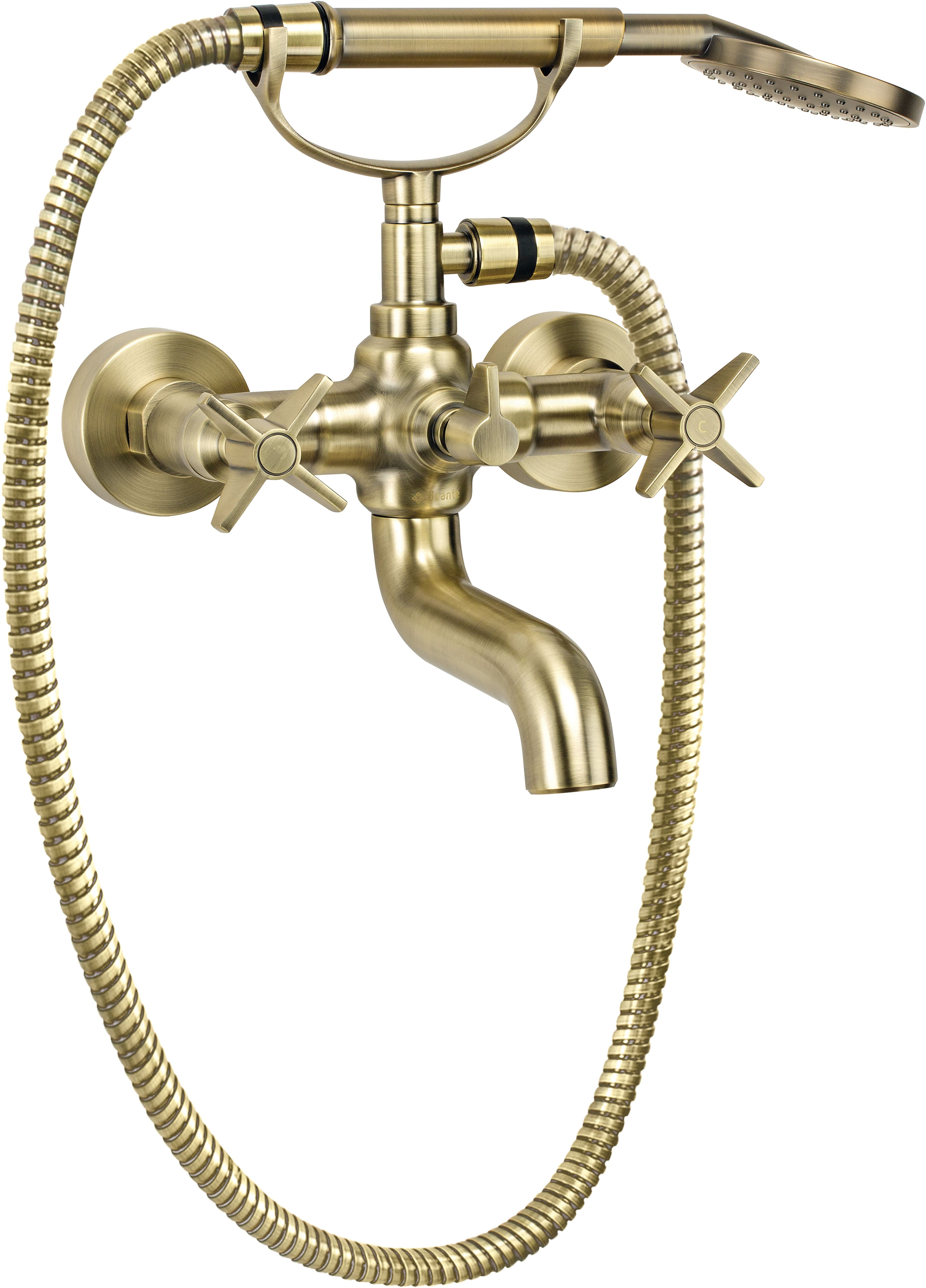 Mélangeur de bain / douche Deante Temisto avec flexible et douchette à main en PVD laiton brossé - vue 4