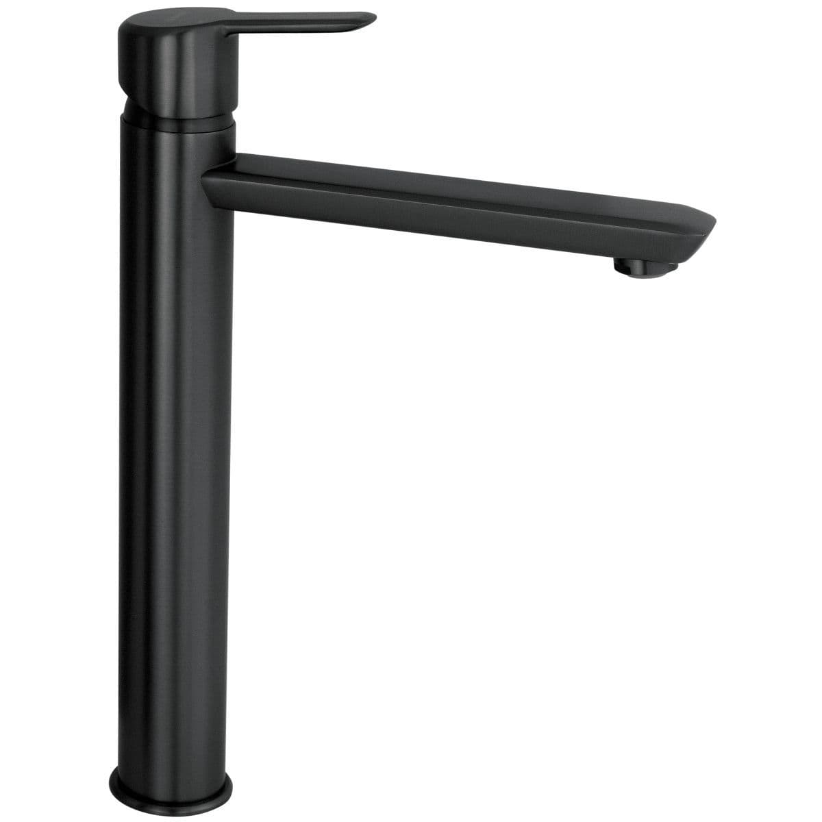 Mitigeur de lavabo rehaussé Deante Arnika 225 sans bonde en noir mat