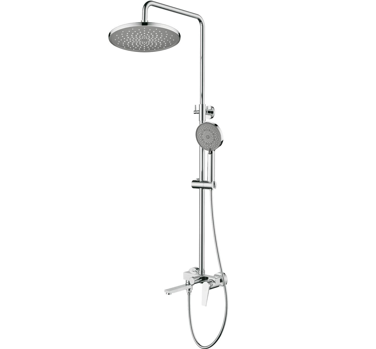 Colonne de douche Showerpipe Neo Ivo 225 avec mitigeur de douche et bec verseur en chromé