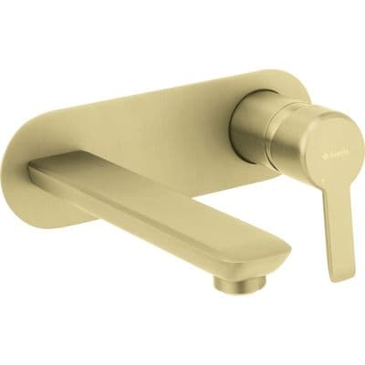 Mitigeur de lavabo encastré Deante Arnika 180 mm sans bonde en PVD or brossé
