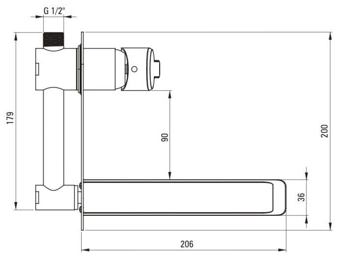 Mitigeur de lavabo encastré Deante Arnika 180 mm sans bonde en PVD or brossé - vue 5