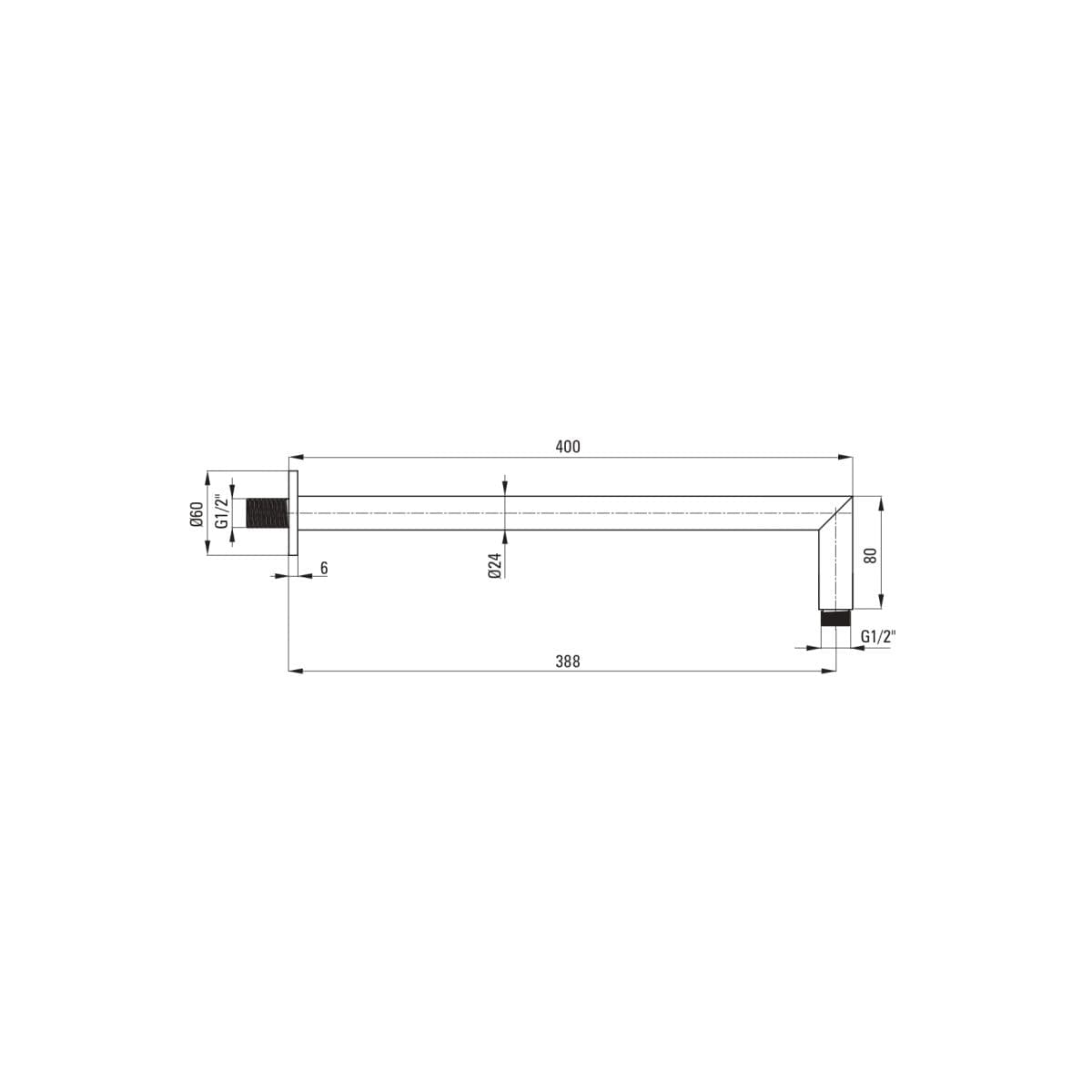 Ensemble de douche encastré Deante Arnika 250 en PVD or brossé - vue 4