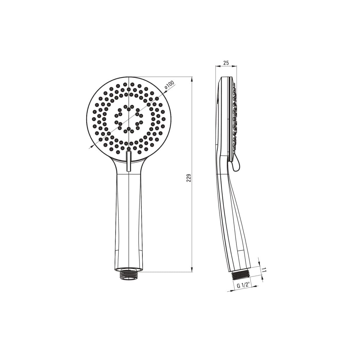 Ensemble de douche encastré Deante Arnika 250 en PVD or brossé - vue 5