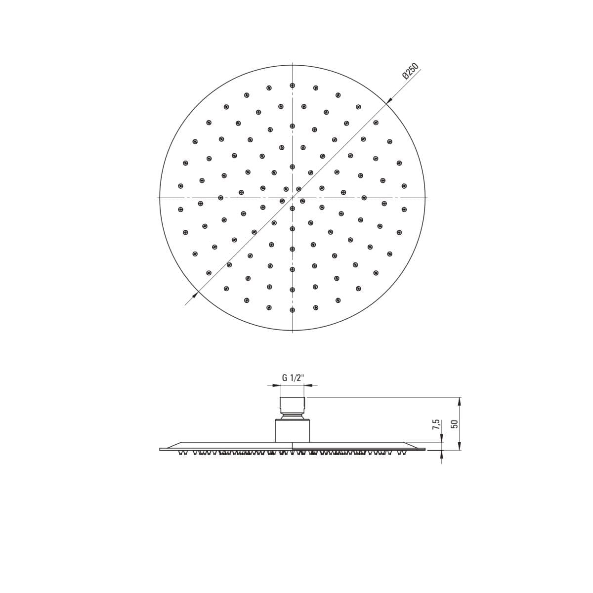 Ensemble de douche encastré Deante Arnika 250 en PVD or brossé - vue 6