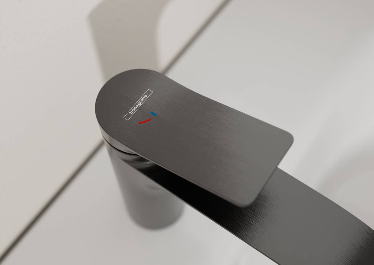 Mitigeur de lavabo Hansgrohe Vivenis CoolStart 110 avec tirette et vidage en noir chromé brossé - vue 3
