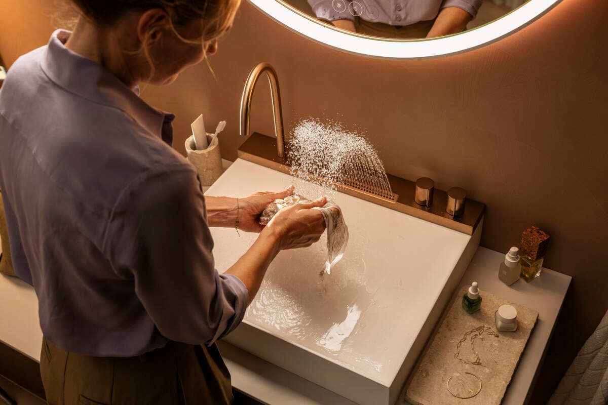 Lavabo à poser Hansgrohe Avalegra AquaUnit avec mitigeur en bronze brossé - vue 4