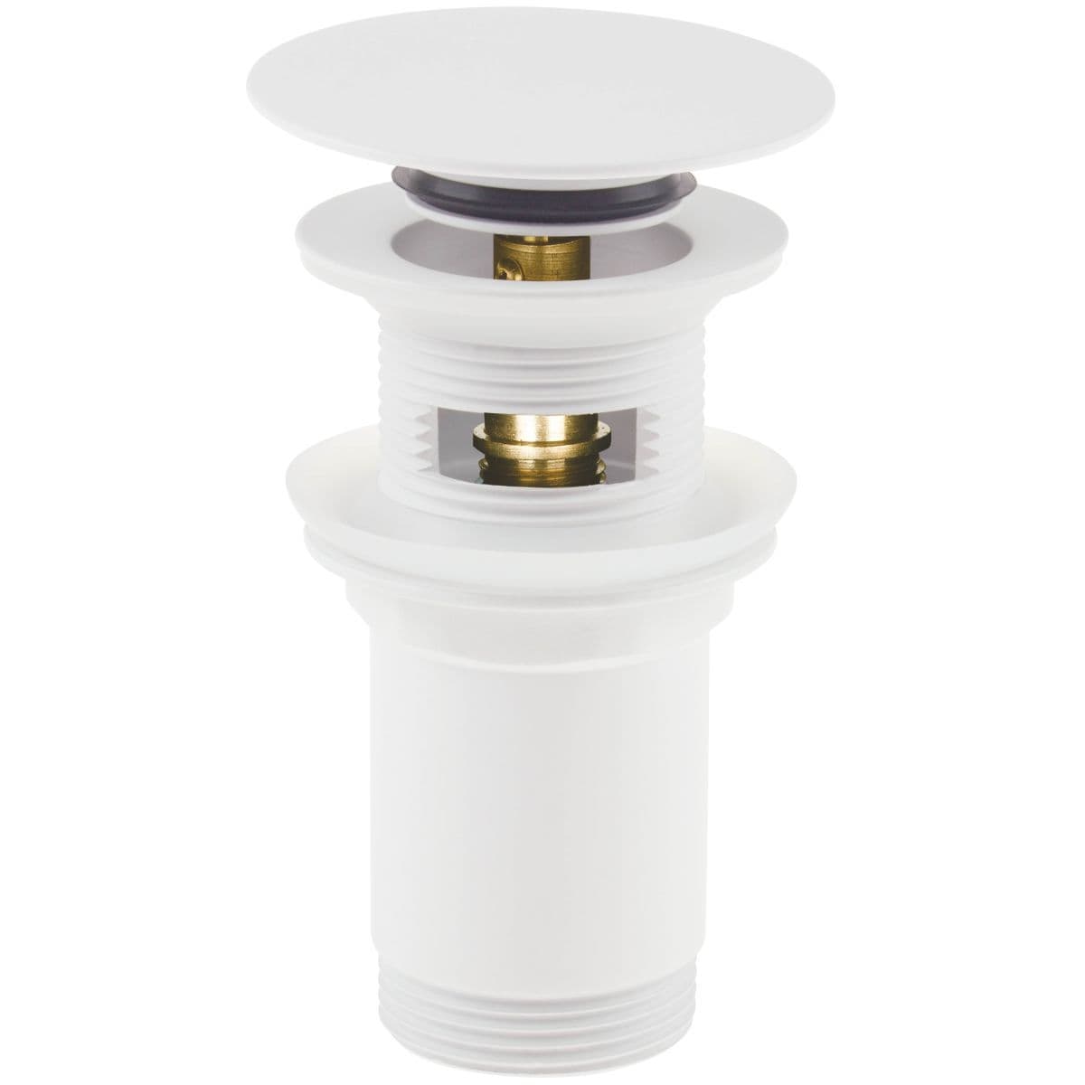 Bonde de lavabo Deante click-clac en blanc mat