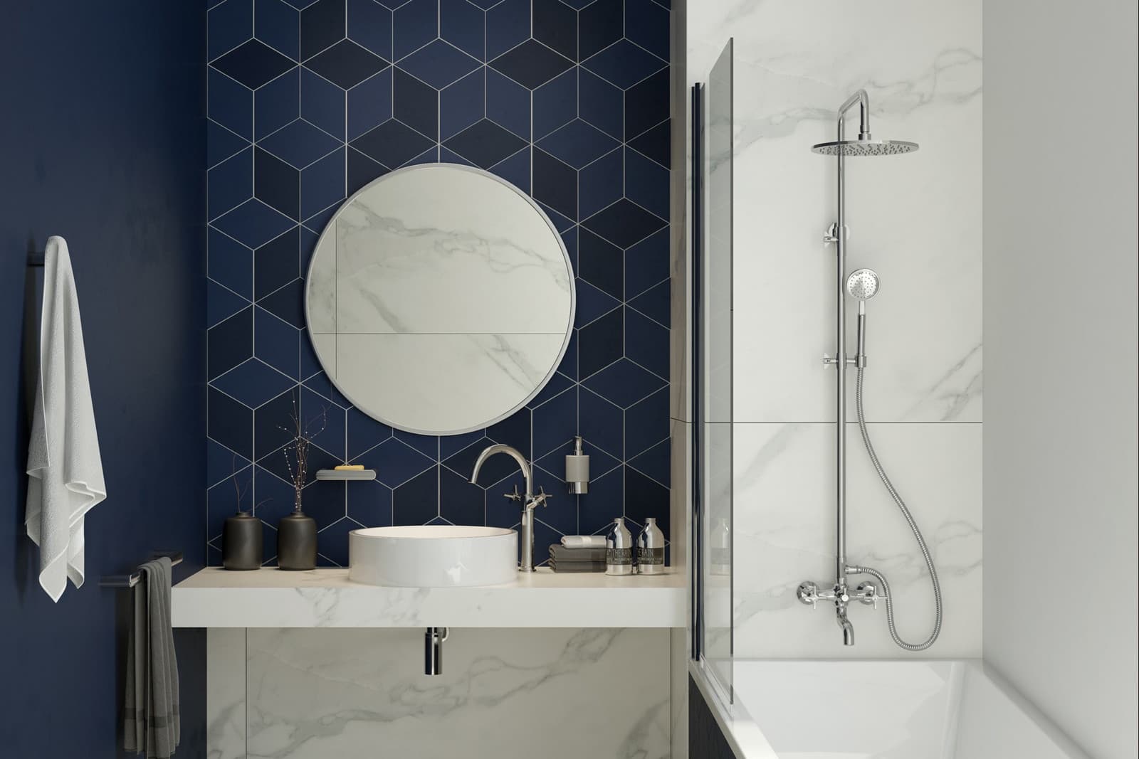 Colonne de douche Deante Temisto 250 avec mitigeur de douche et bec verseur en chromé - vue 4