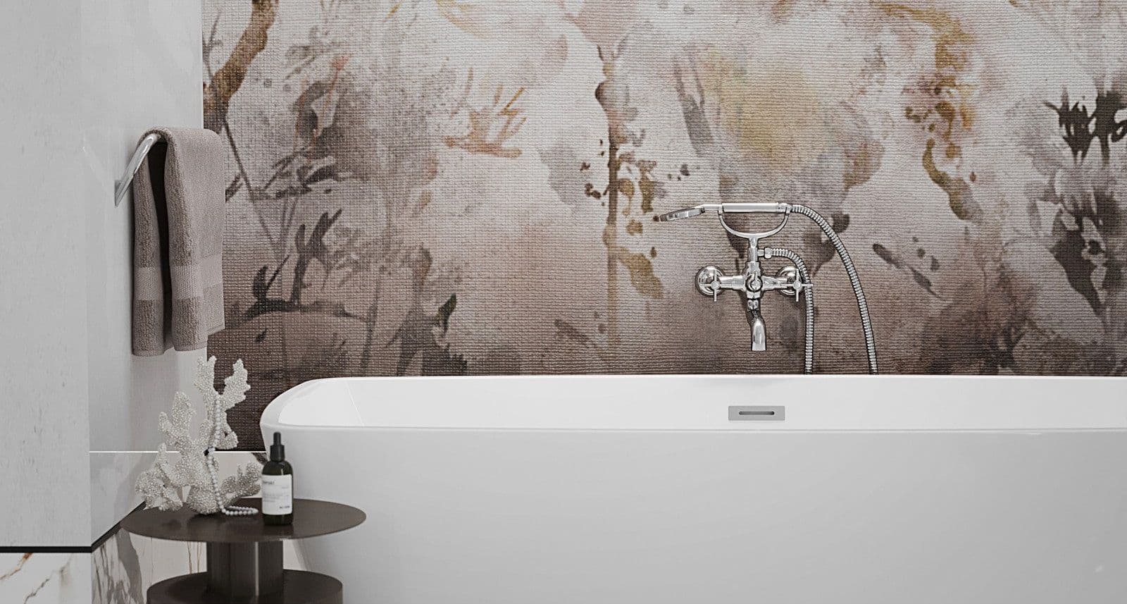 Mélangeur de bain / douche Deante Temisto avec flexible et douchette à main en chromé - vue 7