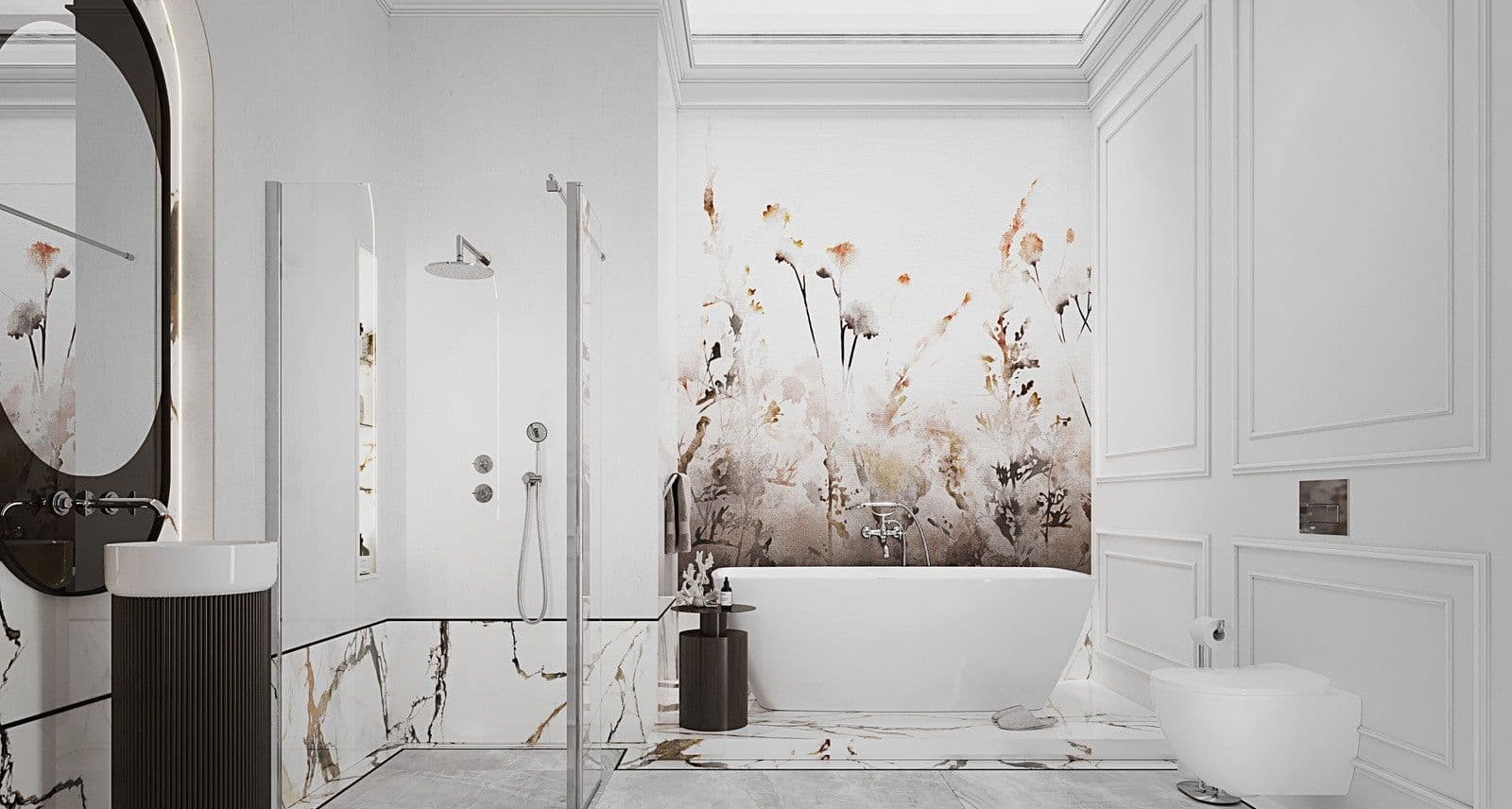Mélangeur de bain / douche Deante Temisto avec flexible et douchette à main en chromé - vue 6