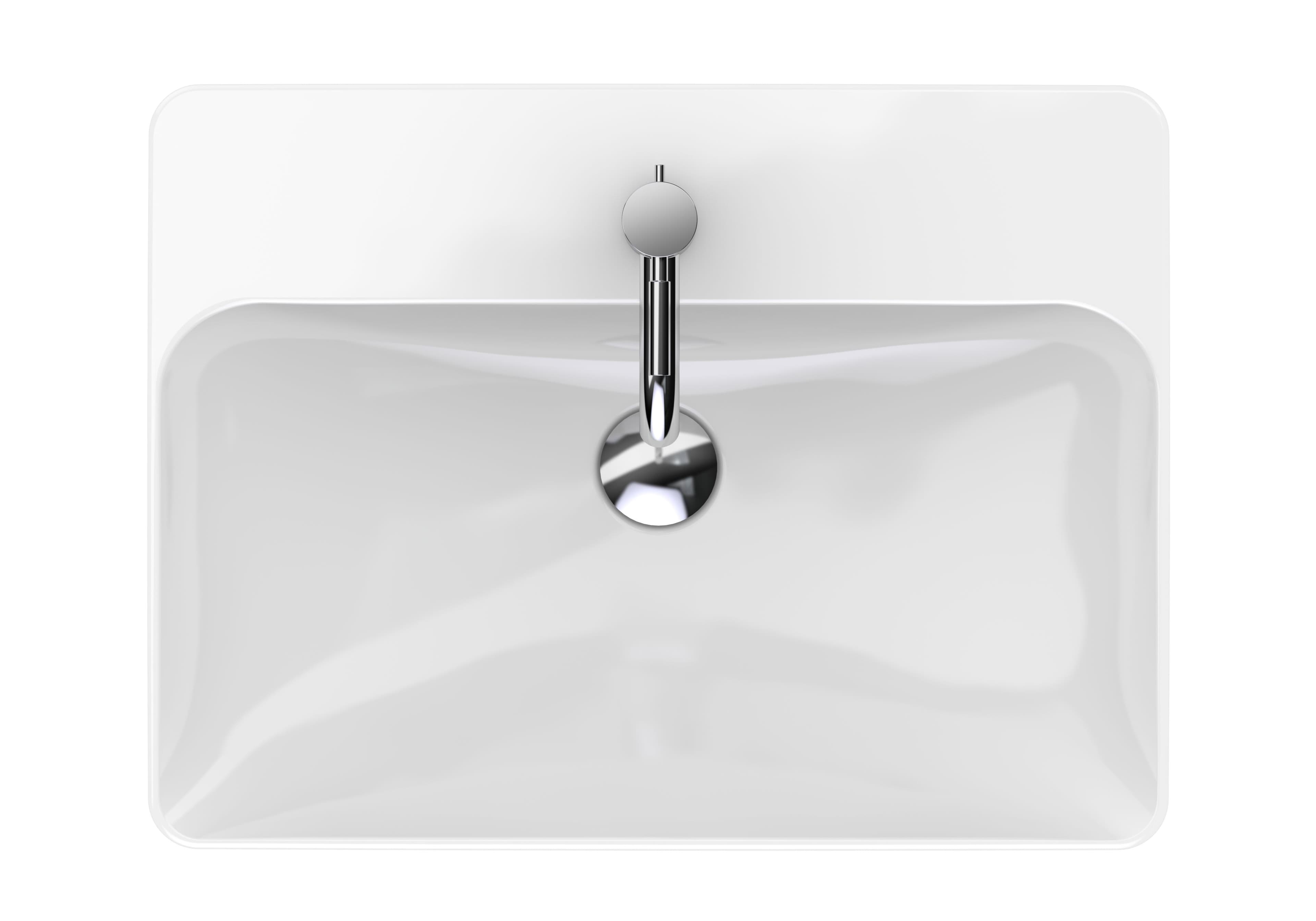 Vasque bol Geberit VariForm rectangulaire 60 x 45 cm avec plage de robinetterie - vue 3