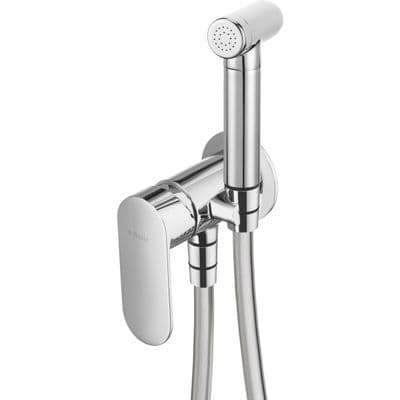 Ensemble hygiénique de WC avec mitigeur encastré Deante Alpinia en chromé avec flexible de 120 cm