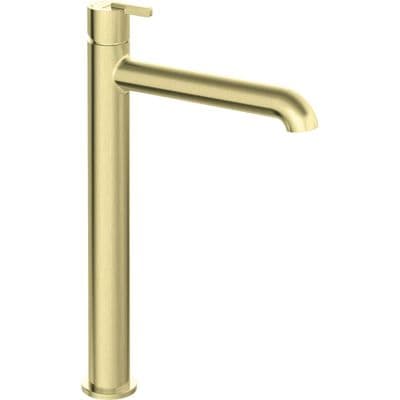 Mitigeur de lavabo rehaussé Deante Silia 265 sans bonde en PVD or brossé
