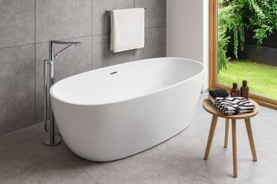 Baignoire en îlot acrylique ovale Deante Alpinia PureOne - 170 x 80 cm
