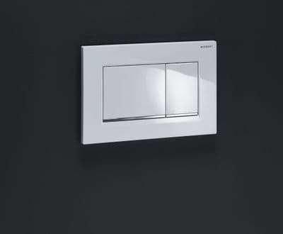 Plaque de déclenchement Geberit Sigma20 square / Blanc - bandes design : chromé brillant