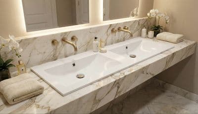 Plan-vasque double Comete 120 cm