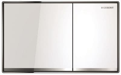 Plaque de déclenchement Geberit Sigma60 à fleur de paroi / Verre blanc