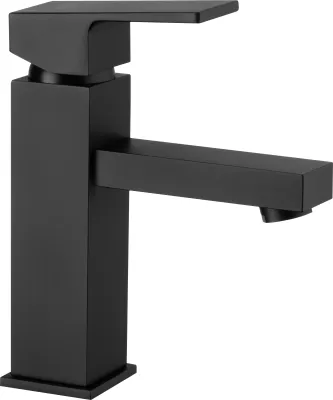 Mitigeur de lavabo Deante Anemon 95 avec bonde clic-clac en noir mat