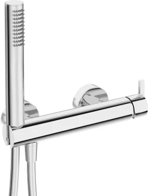 Mitigeur de douche Deante Silia avec support, flexible et douchette à main en chromé