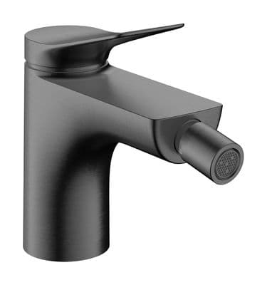 Mitigeur de bidet Hansgrohe Vivenis avec tirette et vidage en noir chromé brossé